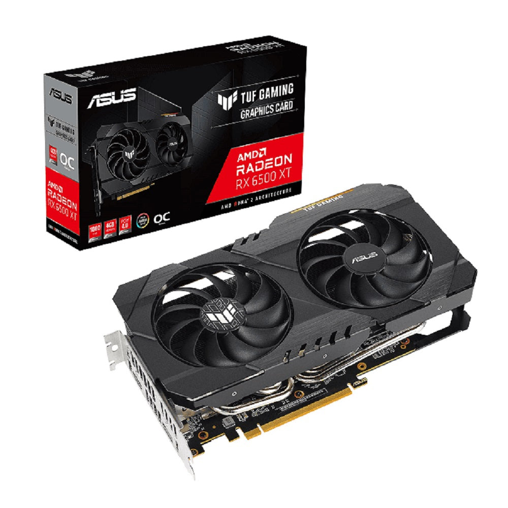 TARJETA DE VIDEO ASUS TUF-RX6500XT-O4G-GAMING OC 4GB GDRR6/HDMI/DP TARJETA DE VIDEO ASUS TUF-RX6500XT-O4G-GAMING OC 4GB GDRR6/HDMI/DP